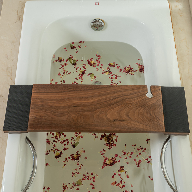 现货速发RKT4实木浴缸架 浴缸配件泡澡支架圆形浴缸置物板双人欧