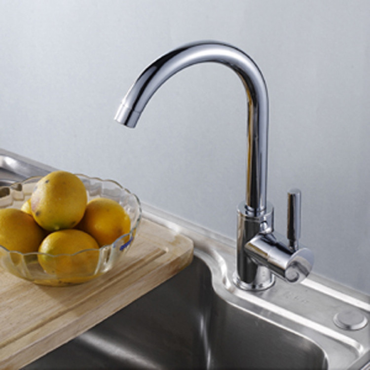 家用厨房水龙头铜体冷热水二合一洗菜盆洗碗池可旋转水槽水龙头
