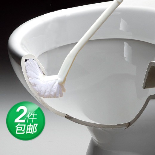 日本AISEN马桶刷 长柄无死角  软毛厕所刷 创意卫生间清洁刷子