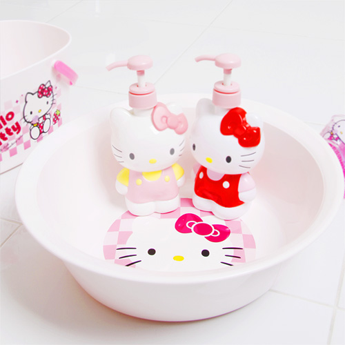 韩国进口 Hello Kitty 凯蒂猫 塑料盆 洗脸盆 面盆 椭圆 玫粉新款