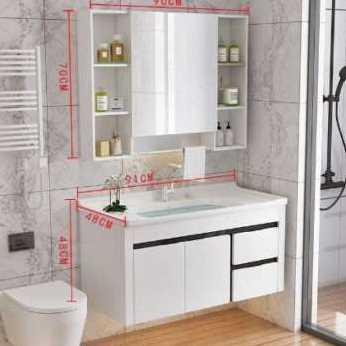 极速新品浴室柜组合洗漱台小户型卫生间洗脸手盆洗面池落地式现代