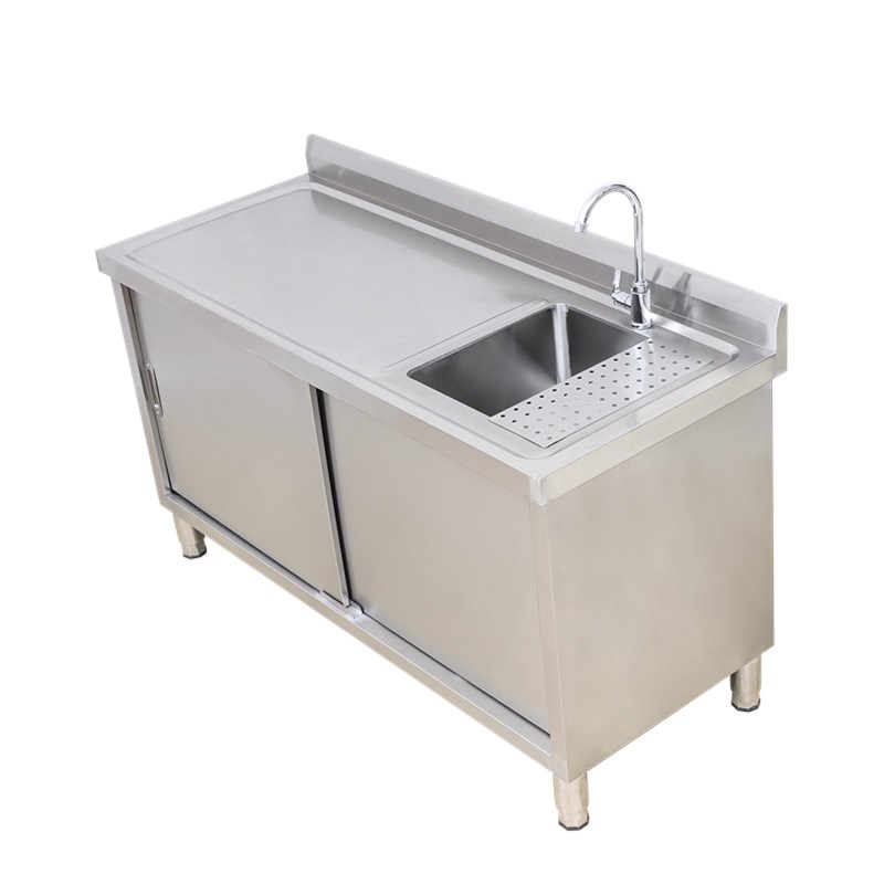 急速发货柜式洗手池盆架水盆双池不锈钢水槽带平台单双槽台面一体