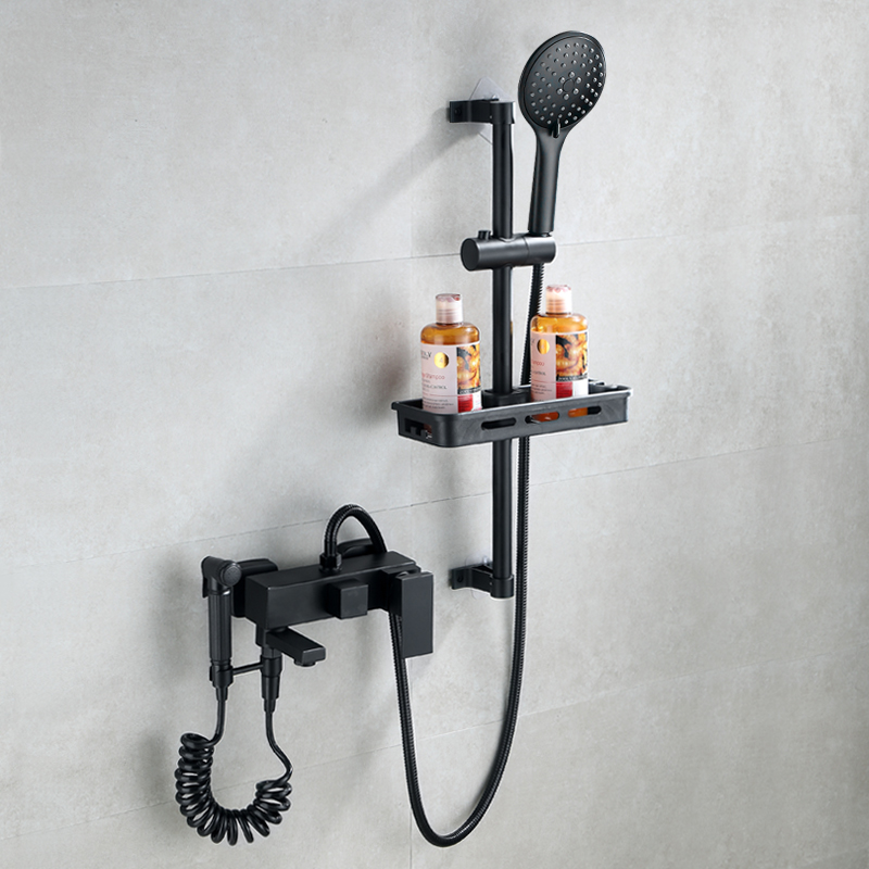 黑色简易花洒套装家用黄铜欧式卫浴恒温体淋浴Q器浴室沐浴淋雨喷