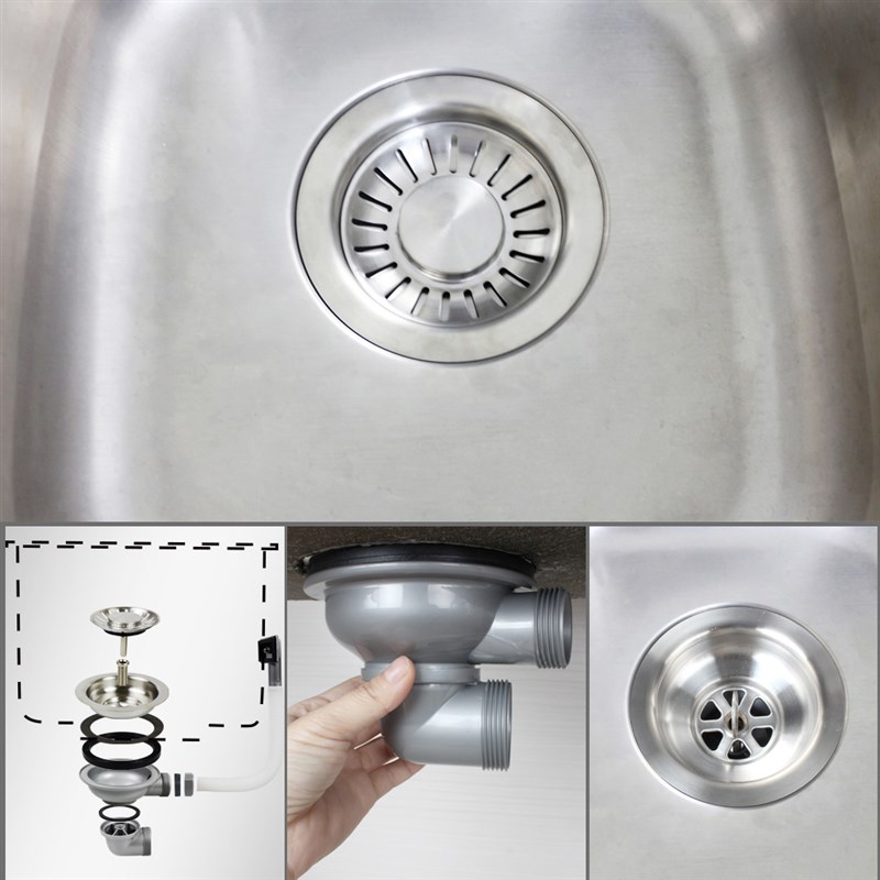推荐天力欧式碗体水槽下水器 洗菜盆下水配件 水池落水弯头设计XK