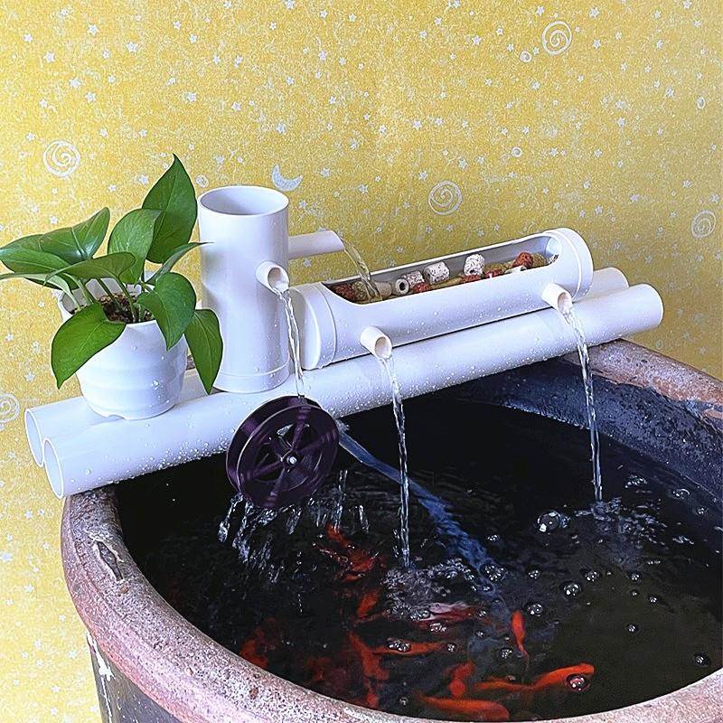 速发过滤器小型三合一净水循环系统瀑布家用浴缸圆形瓷缸养鱼池过