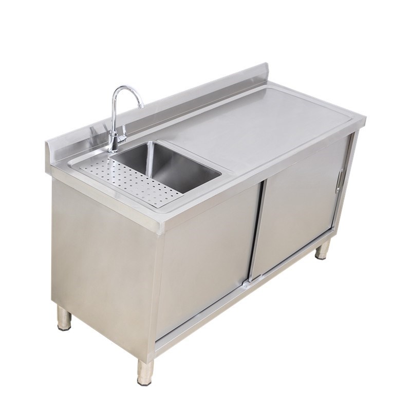 商用水吧台不锈钢水槽柜操作v台厨房专用工作台单槽双槽水池洗菜