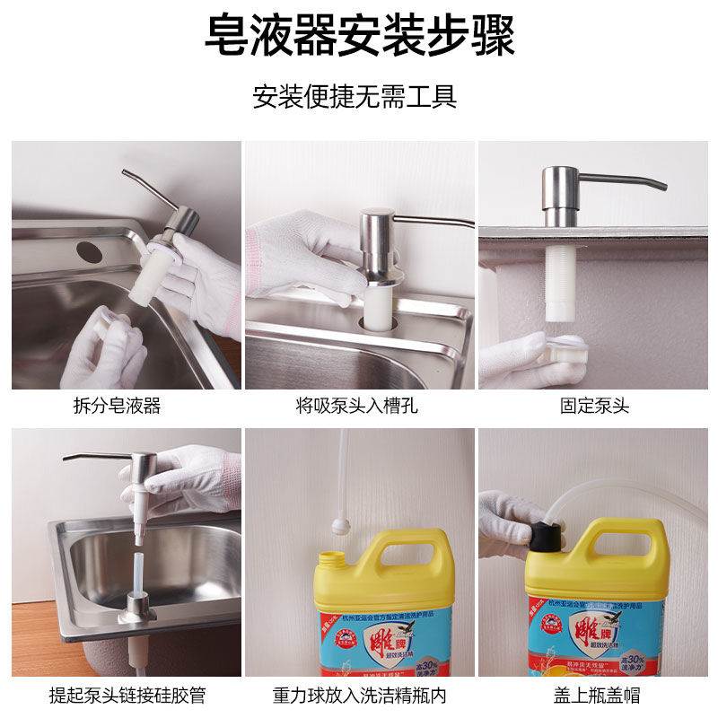 推荐皂液器厨房水槽用洗洁精按压装饰盖吸管洗手抽管洗碗池清洁剂
