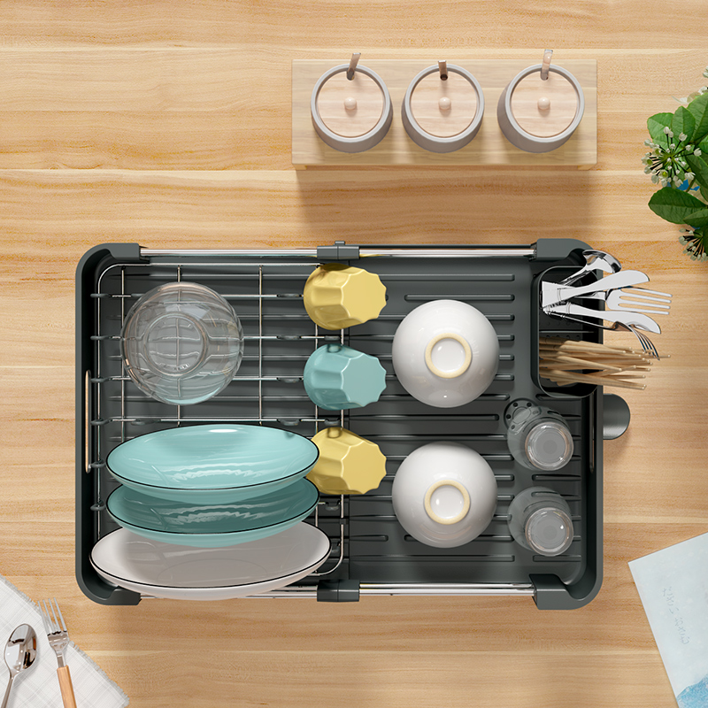 推荐厨房水槽沥水篮洗碗架沥水架不锈钢伸缩放碗筷碗碟盘子置物架
