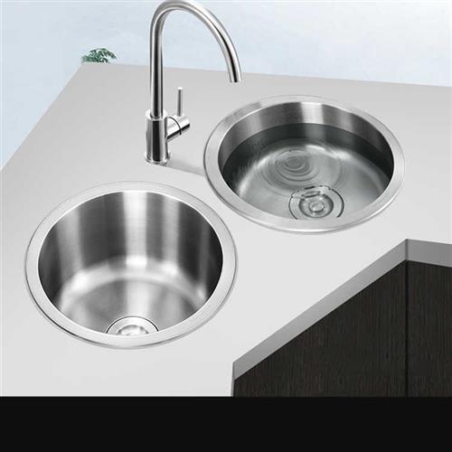 厨房不锈钢圆形小号水槽单槽洗菜盆加厚J阳台吧台迷你洗碗手池单