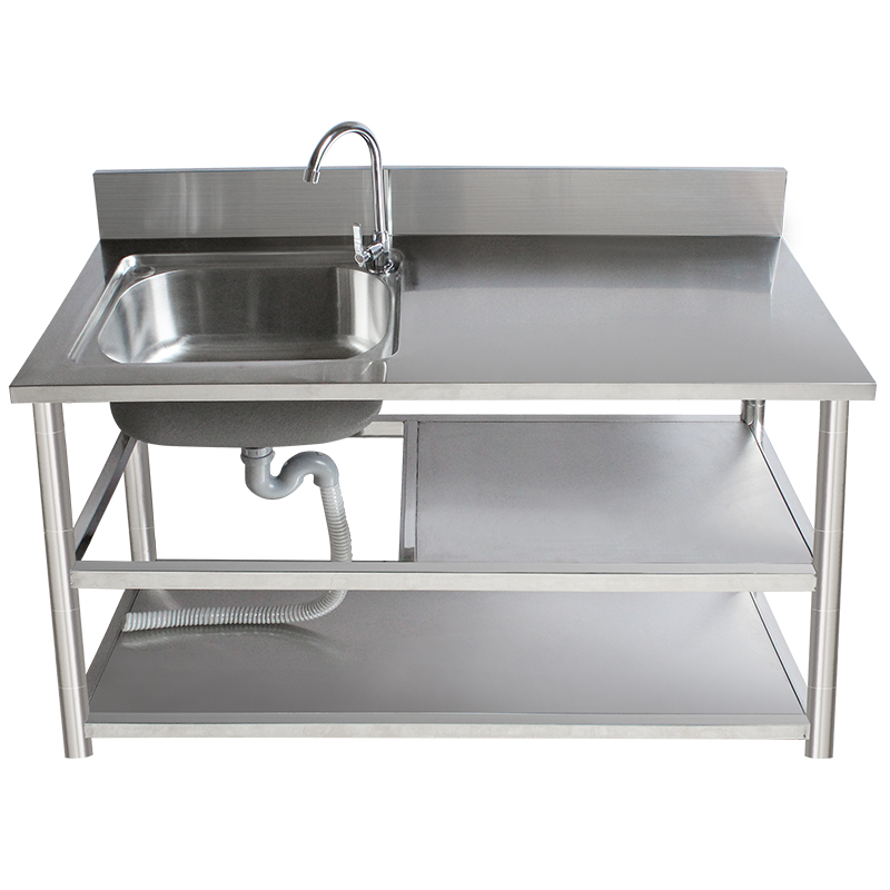 厨房家用不锈钢水槽水池双盆洗菜盆加厚一体筒易带支架平台洗手池