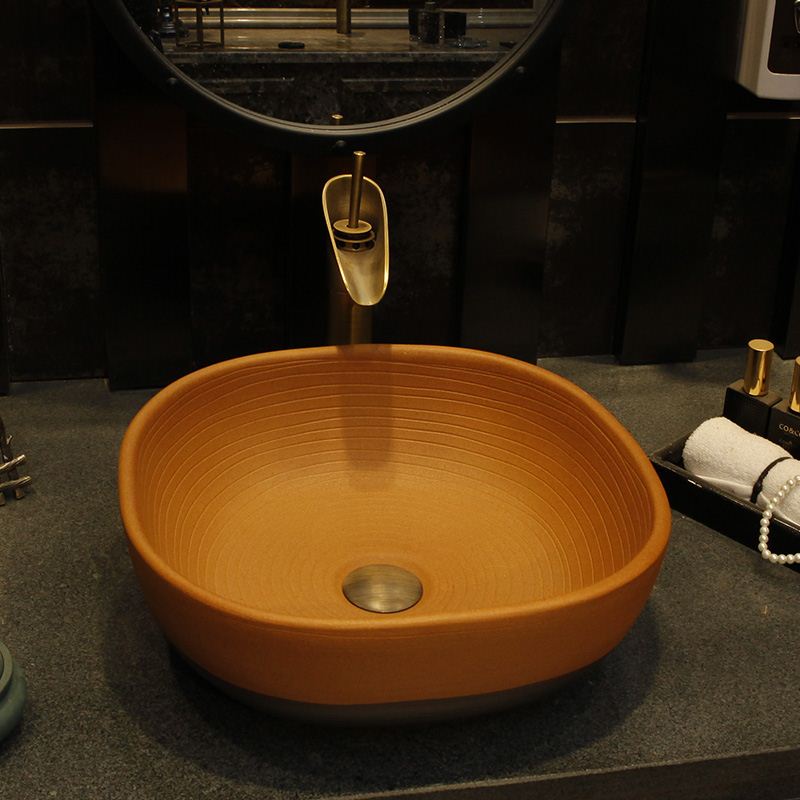 极速陶瓷台上盆方形中式艺术盆洗手盆面盆卫生间洗脸盆洗手台简约