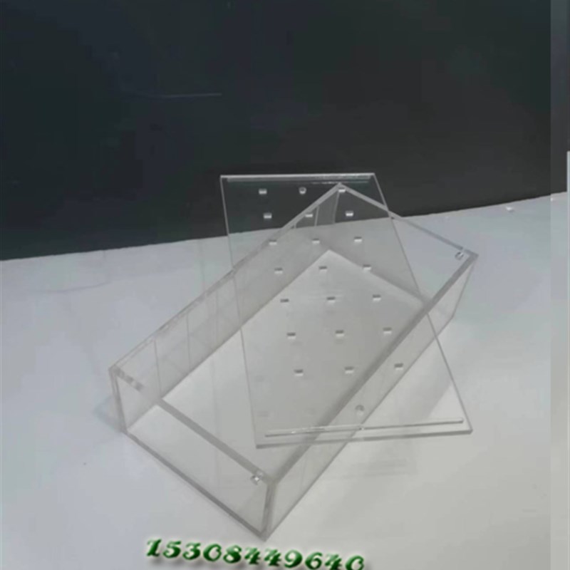 定制透明有机玻璃容器具隔膜电解水槽实验室器材压克力防尘箱体