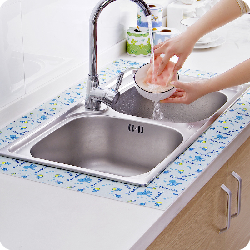 厨房水槽防水贴纸水池卫生间浴室台面挡水条缝隙防霉防潮美缝贴条