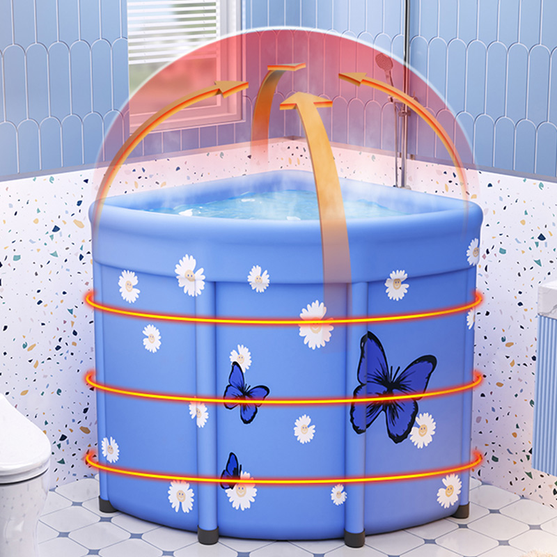 速发泡澡桶大人 可折叠全身加厚家用两人洗澡盆儿童扇形浴缸 熏蒸