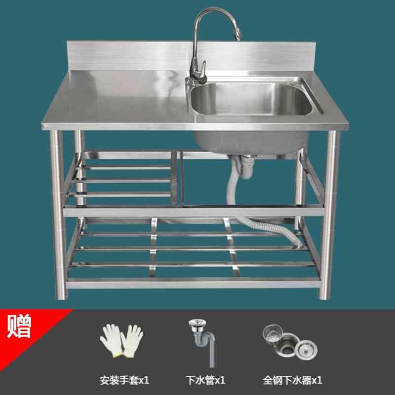 推荐高端盆双槽带房不锈钢水槽厨平物置台支架简易洗R菜盆台面一