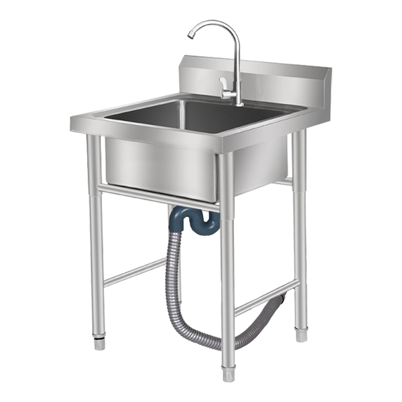 304不锈钢水槽加厚厨房洗菜盆单槽支H架商用水池洗碗槽洗手淘菜盆