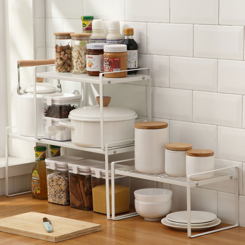 厨房置物架伸缩下水槽橱柜碗碟架调料架子家用大全厨具用品收纳架