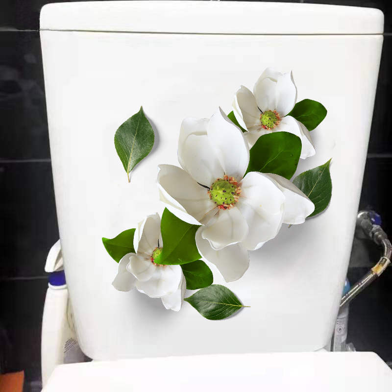 马桶贴纸卫生间瓷砖创意花朵立体花3D浴室玻璃背景墙装饰防水贴画