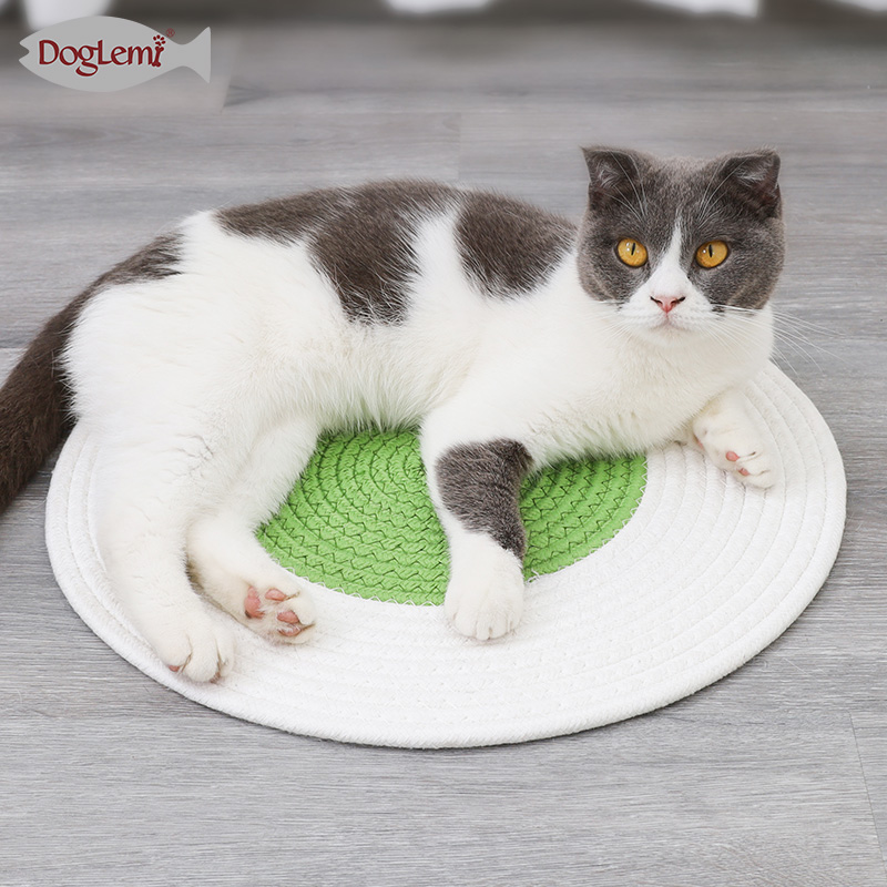 doglemi猫抓板窝磨爪器棉线编织猫咪磨爪床垫清凉猫玩具猫抓毯子