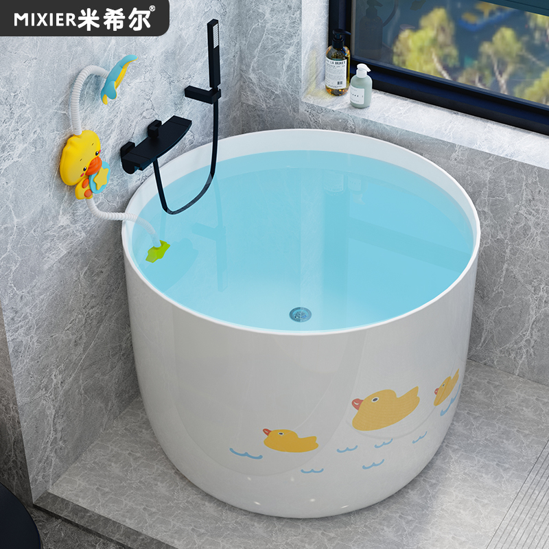 独立圆523盆形浴缸家小户型迷你日式用深小泡浴坐式儿童亚克力泡