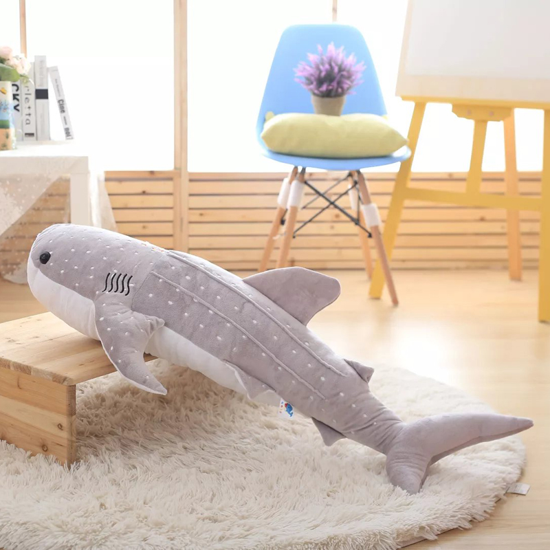 新品蓝鲸鱼公仔抱枕靠垫海豚鲸鲨鱼玩偶毛绒玩具布娃娃午睡枕儿童