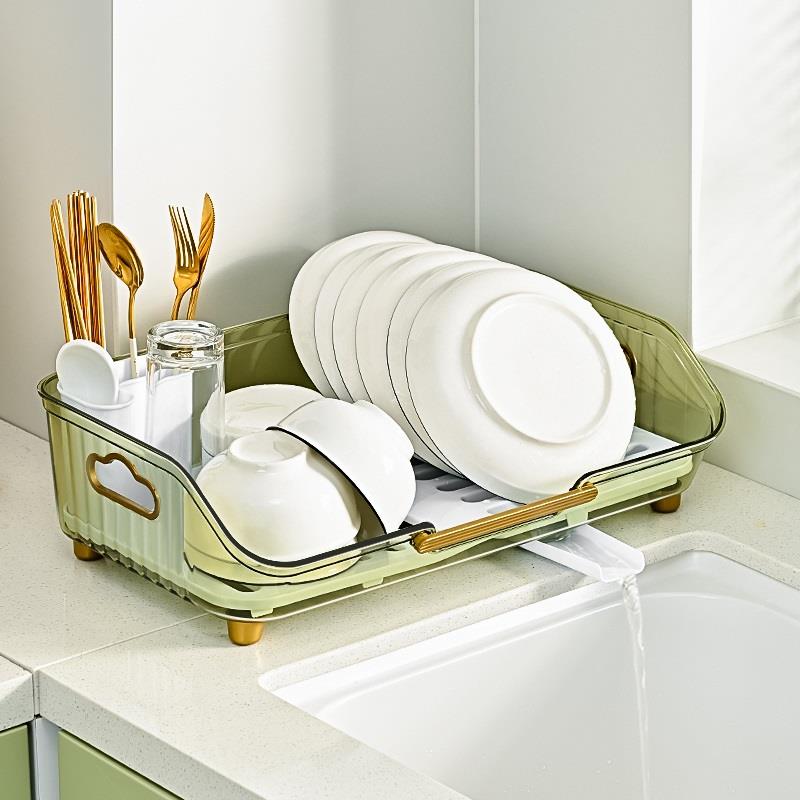 碗盘沥水架台面厨房置物架水槽放碗碟架轻奢家用多功能碗筷收纳盒