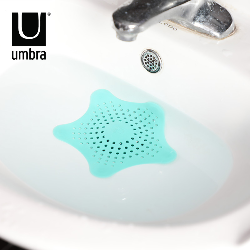 umbra毛发过滤网排水塞下水道卫生间地漏盖防头发水槽盖浴室防堵