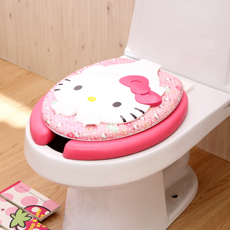 韩国Hello Kitty坐便盖子母盖大人儿童两用马桶盖 通用u型座便盖