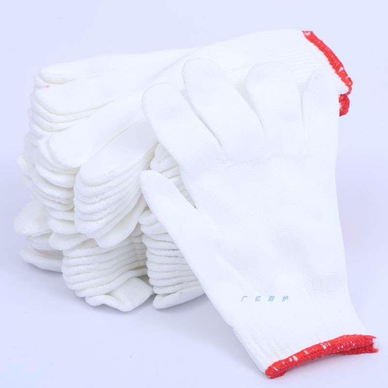 厚尼龙工作手套加厚耐磨500克工作白色纱线腈纶手套男女干活厂家