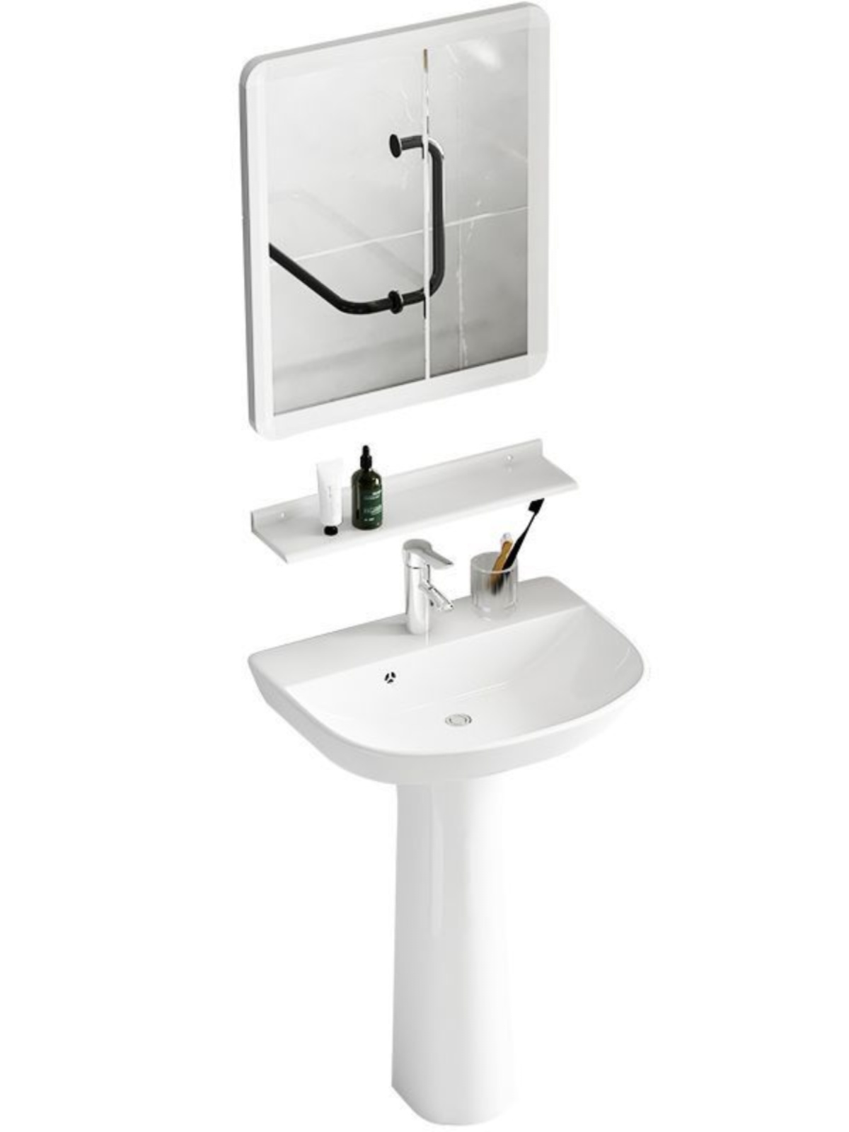 新款小户型落地式浴室卫生间厕所陶瓷立柱盆洗手盆洗脸盆