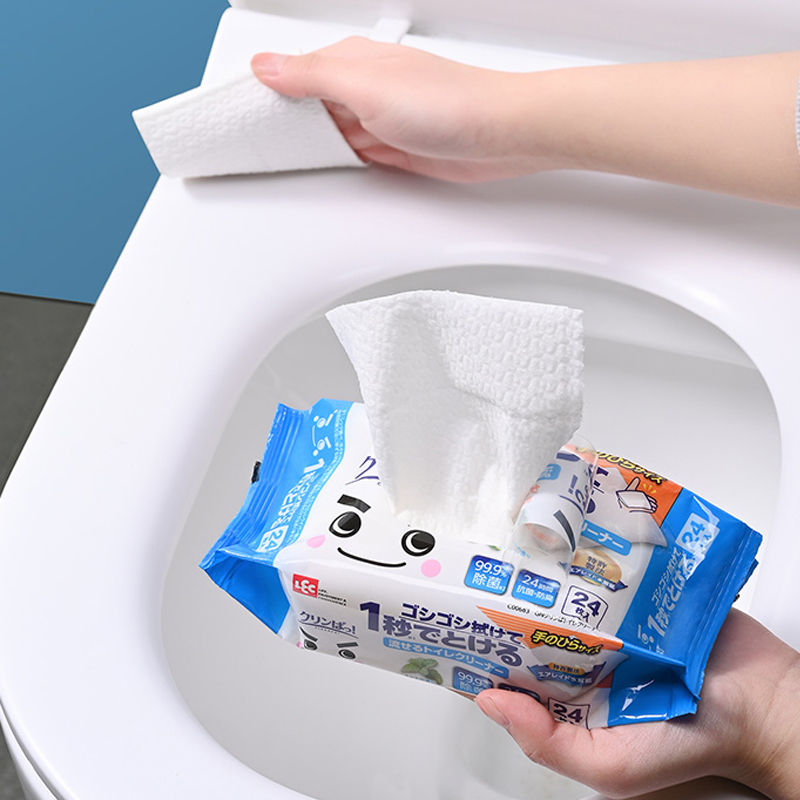 日本马桶清洁湿巾卫生间除菌擦马桶圈盖可溶解厕所酒精消毒湿纸巾