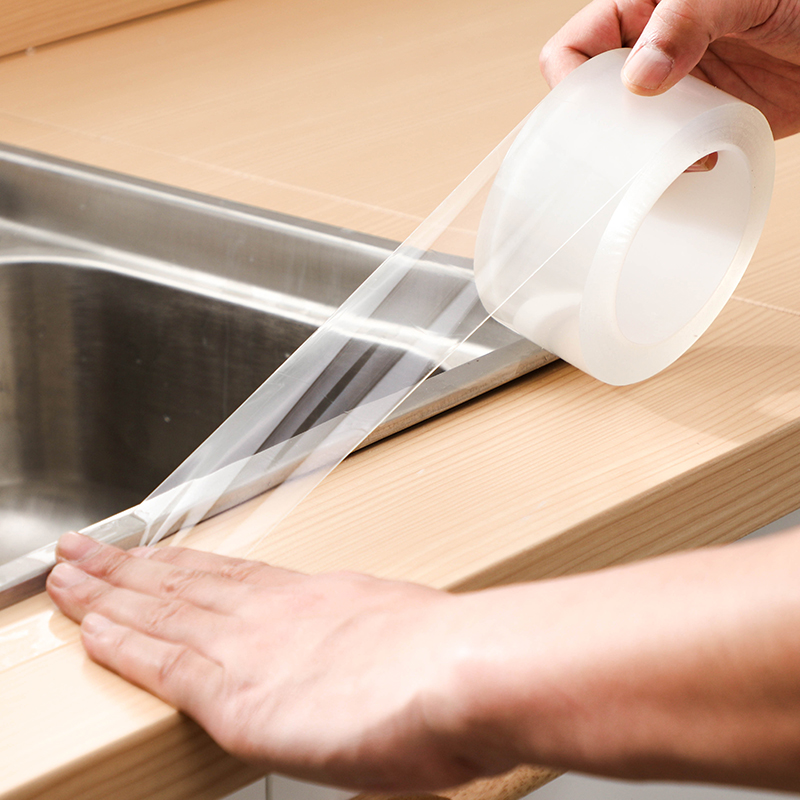 日本亚克力厨房水槽防水贴纸水池防霉防潮美缝贴条卫生间台面挡水