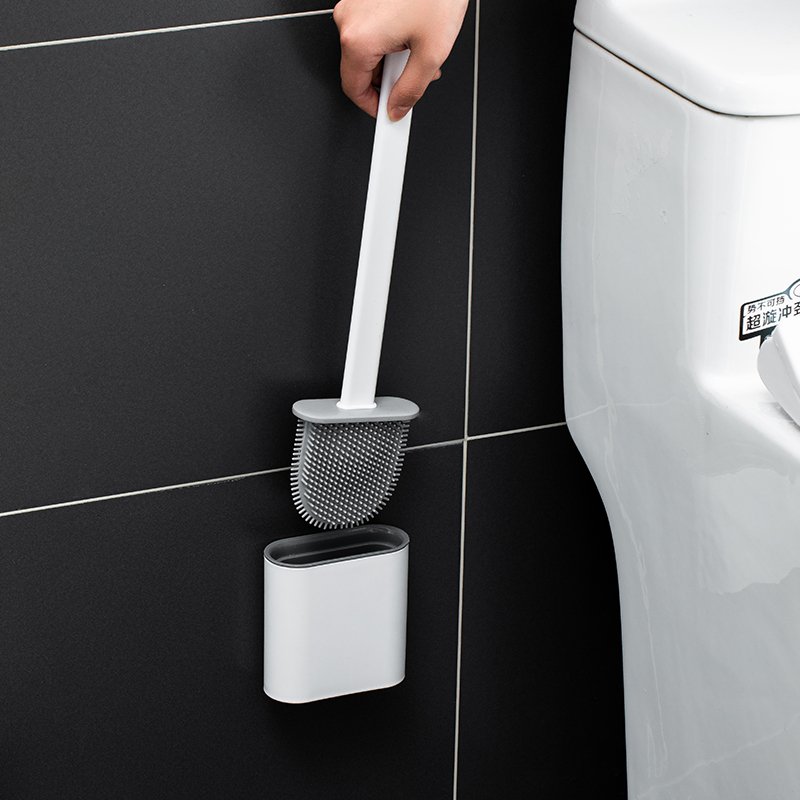 日本sp马桶刷无死角洗厕所硅胶刷子挂墙式卫生间家用清洁带盖的