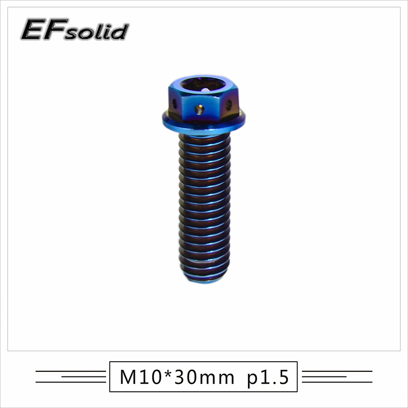 EFsolid钛合金法兰头内外六角螺丝 M10 M8 烧蓝系列 摩托改装螺丝