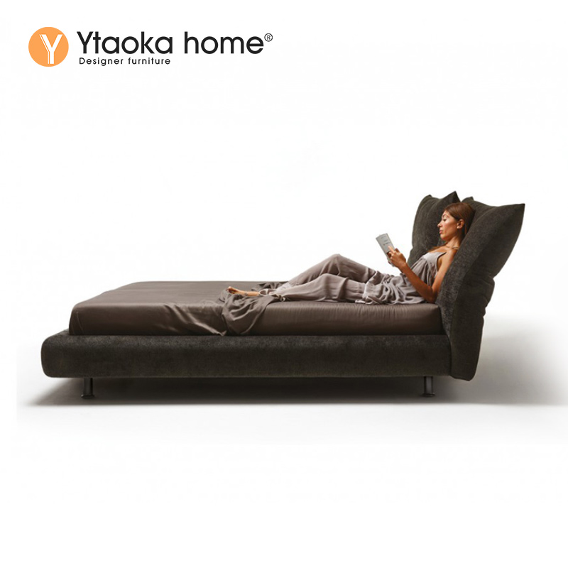 Ytaoka意大利Edra花瓣床布艺双人床现代简约软包靠背大床1.8米1.5