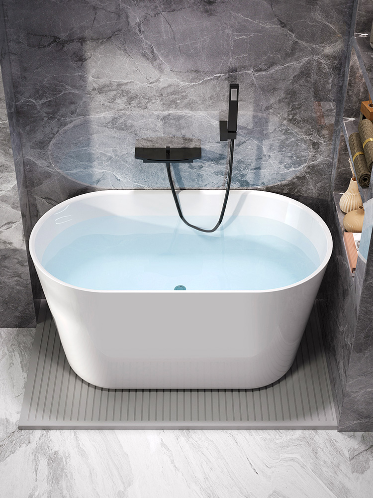 德国贝朗亚克力家用小户型浴缸迷你成人无缝一体独立式深泡小型浴
