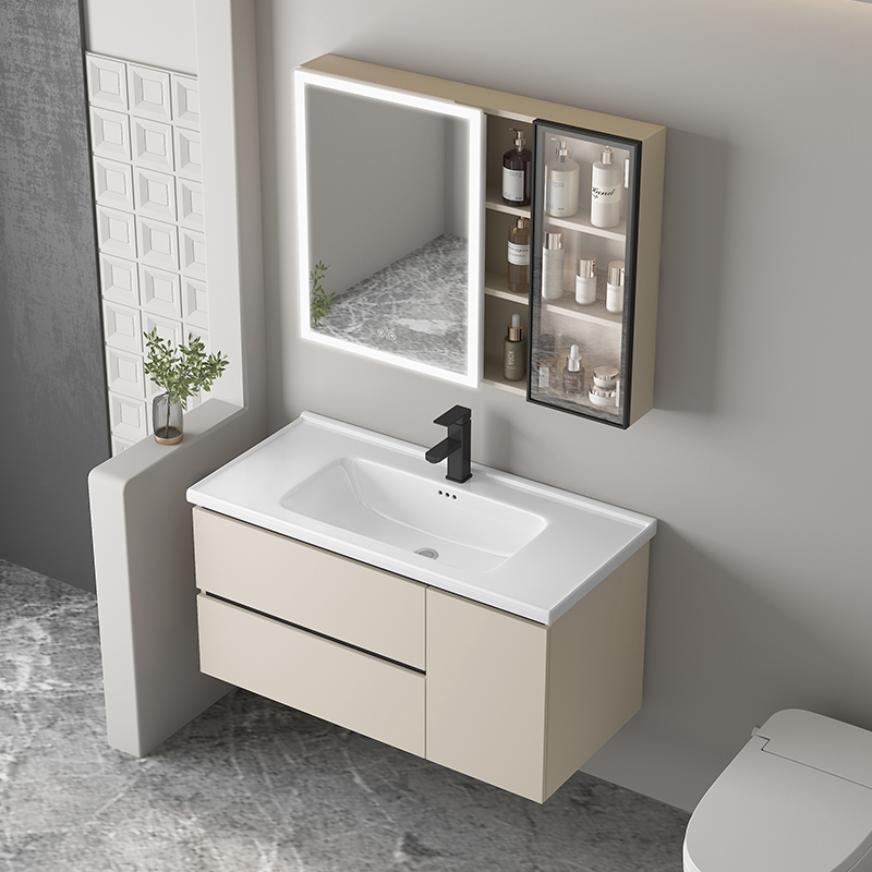 日本司野-Y3蜂窝铝浴室柜陶瓷一体洗手盆柜组合洗脸盆洗漱台智能