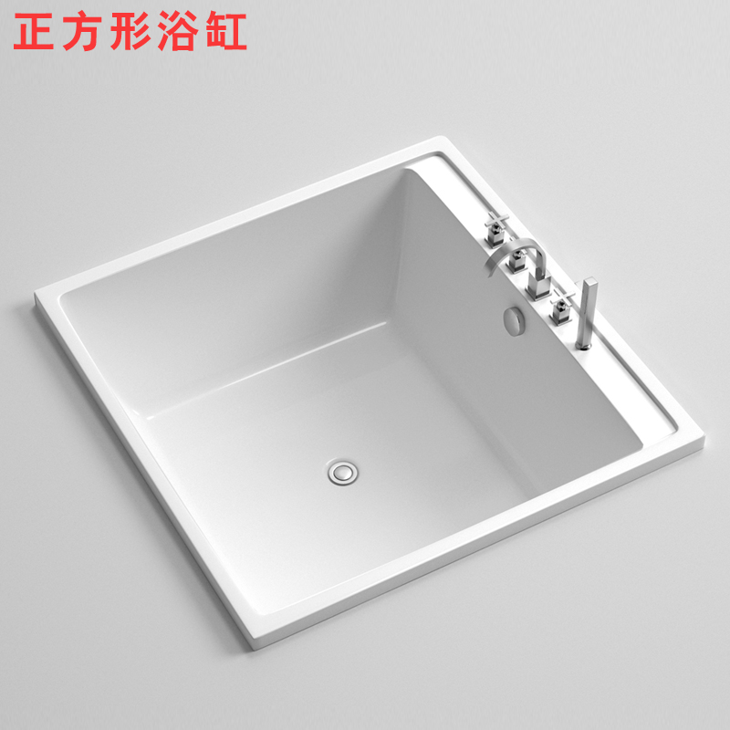 正方形嵌入式亚克力浴缸浴盆双人浴池小户型澡盆1.2米-1.5米包邮
