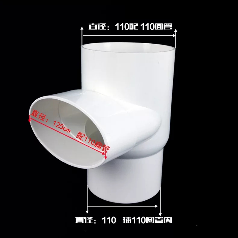 马桶移位器110pvc扁管排水管配件立扁三通弯头直接蹲坐便厕所排污
