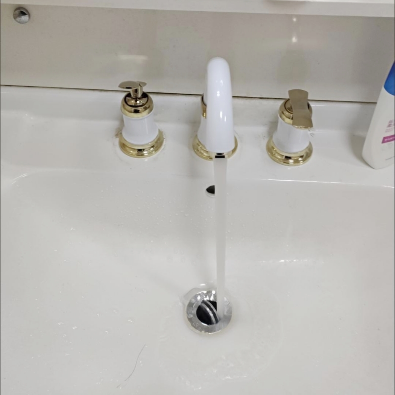 浴室柜欧式三孔面盆水龙头三四件套洗脸盆洗手盆池冷热分体式配件