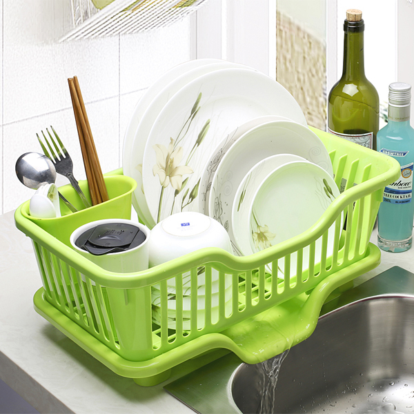 日式加厚塑料厨房放碗碟盘子餐具沥水收纳篮水槽滴水控水滤晾碗架