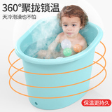 网红儿童泡澡桶小孩洗澡桶浴桶澡盆家用宝宝加厚圆形可坐浴缸大号