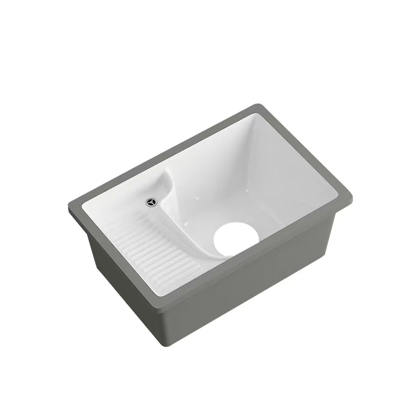 陶瓷台下盆洗衣盆洗手盆带搓衣板阳台家用一体嵌入式洗衣池水槽