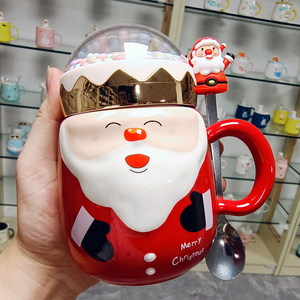 圣诞老人微景观陶瓷马克杯女生圣诞节礼物杯子潮流水杯情侣咖啡杯