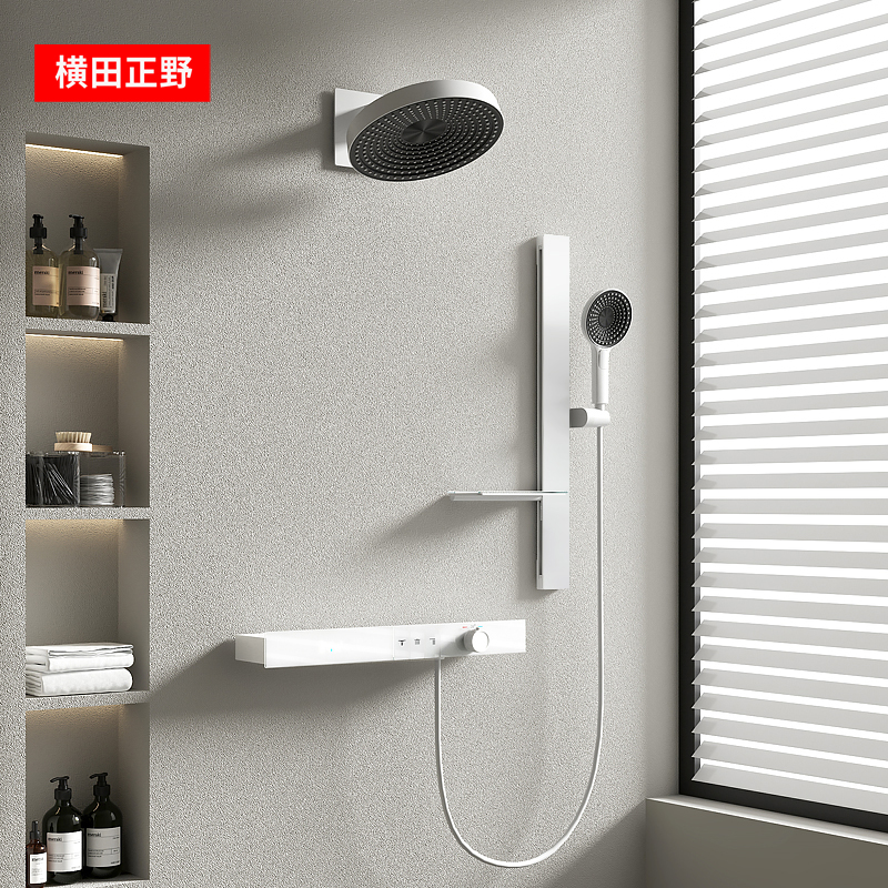 日本HT02白色数显入墙式安装暗装花洒淋浴套装