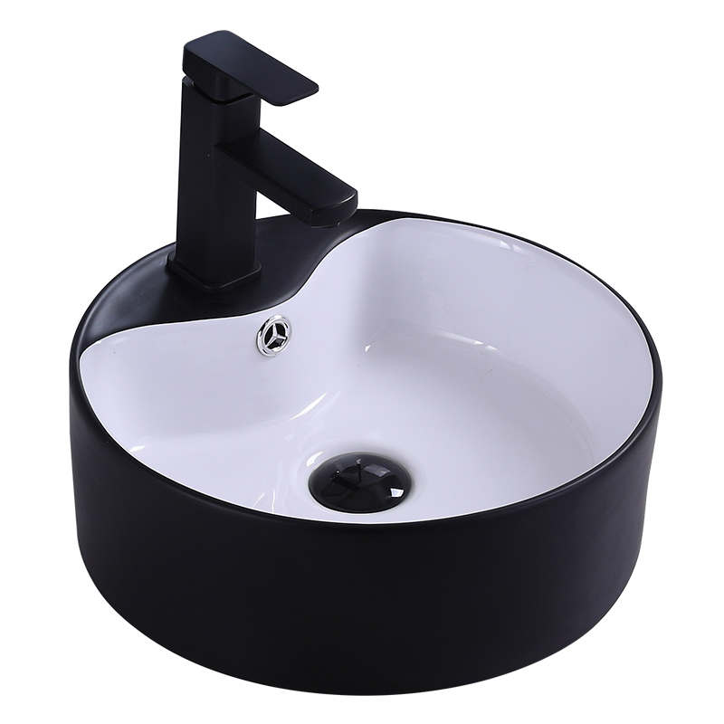 现代简约黑色北欧台上盆洗手盆陶瓷椭圆形方形洗手池洗面盘洗脸盆