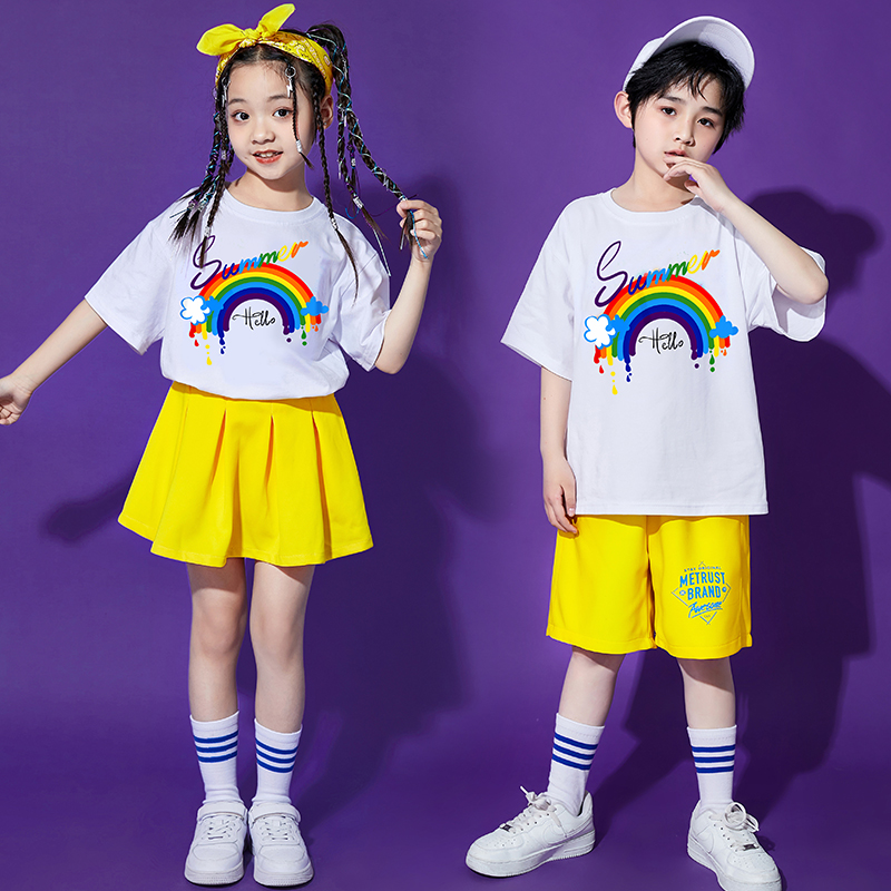 六一儿童演出服幼儿园班服糖果色小学生啦啦队运动会团体表演服装