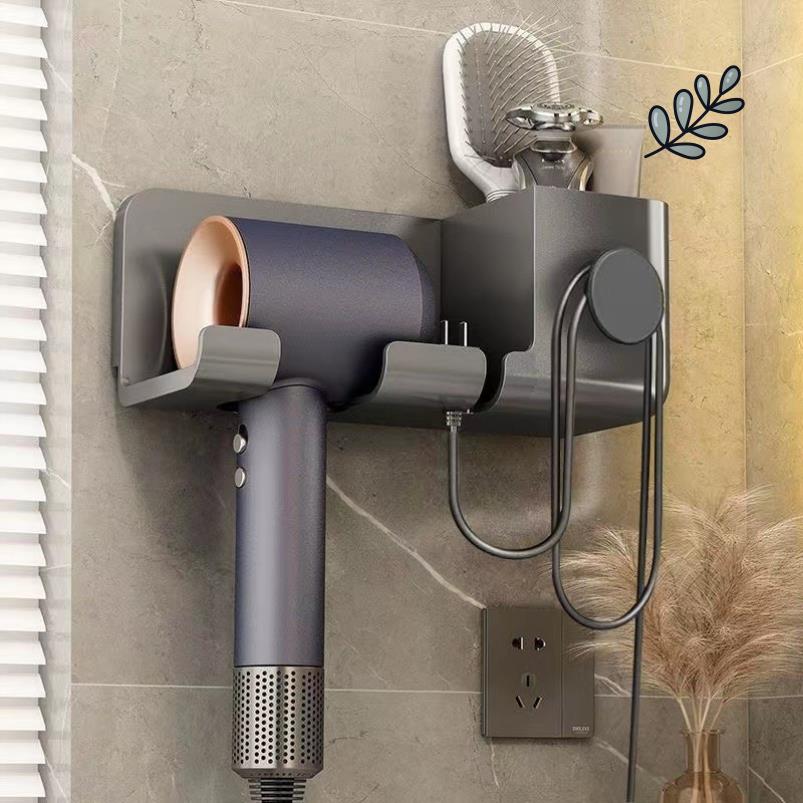 卫生间吹风机置物架免打孔电吹风机绕线支架浴室架子风筒挂架