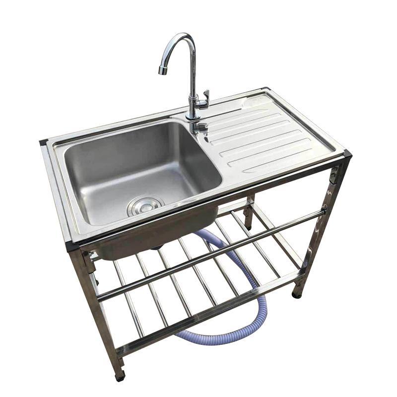 厨房不锈钢支架盆水槽双槽带水斗池盆架洗菜洗脸洗碗操作台面