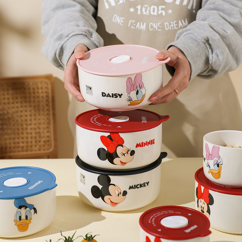 TINYHOME迪士尼保鲜碗密封碗陶瓷饭盒微波炉加热专用上班族便当盒